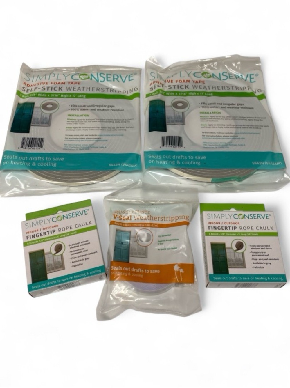 Simply Conserve Draft Sealing Weatherization Kit 111 Ft New 5 Pc
